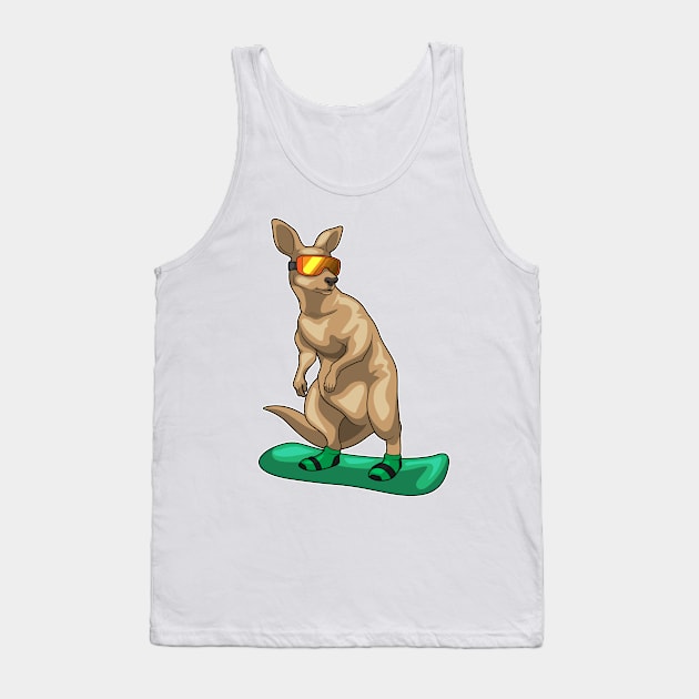 Kangaroo Snowboard Winter sports Tank Top by Markus Schnabel